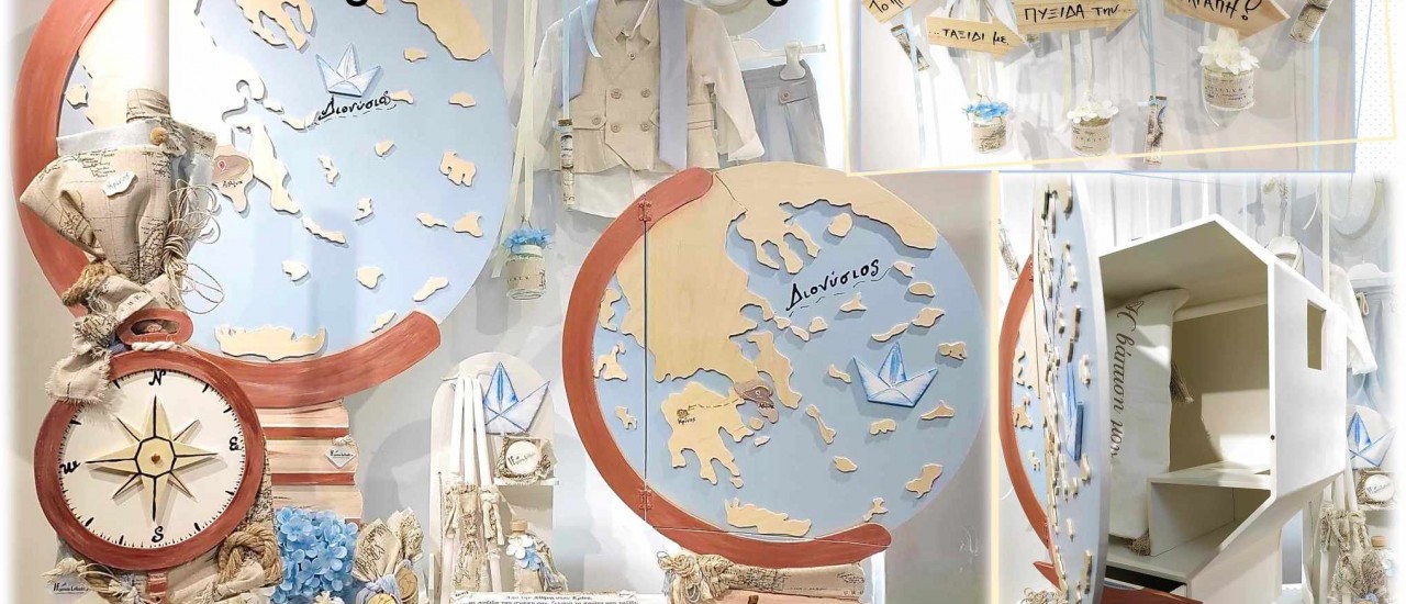 Χειροποίητα σετ βάπτισης ζωγραφισμένα με θέμα της επιλογής σας