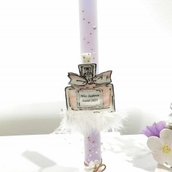 Πασχαλινή λαμπάδα με όνομα "Άρωμα Miss" σε χρώμα κεριού επιλογής