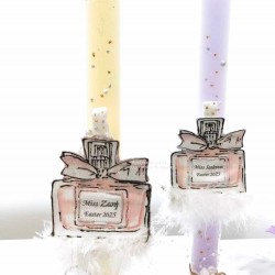 Πασχαλινή λαμπάδα με όνομα "Άρωμα Miss" σε χρώμα κεριού επιλογής