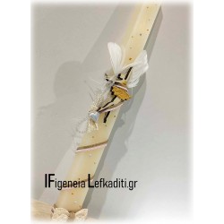 Πασχαλινή λαμπάδα για μεγάλο κορίτσι "Vintage Μπαλαρίνα καρδιά"