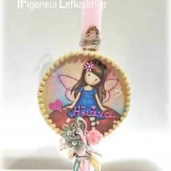 Πασχαλινή Λαμπάδα για κορίτσια SANTORO ή ηρωίδα δικής σας επιλογής και όνομα παιδιού