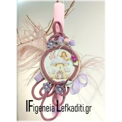 Πασχαλινή Λαμπάδα για κορίτσι Νεράιδα Floral - Χειροποίητη Λαμπάδα με Όνομα & Ευχή