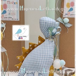 Λαμπάδα για αγόρια "Δεινόσαυρος σιέλ" με όνομα παιδιού