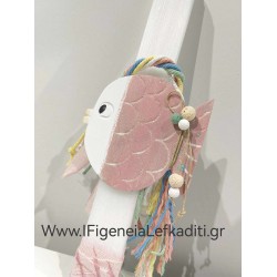 Πασχαλινή λαμπάδα για κορίτσι "Ψαράκι θάλασσα ροζ"