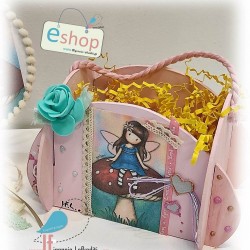 Πασχαλινό Σετ για κορίτσια santoro "Λαμπάδα και καλαθάκι" με ηρωίδα δικής σας επιλογής και όνομα παιδιού