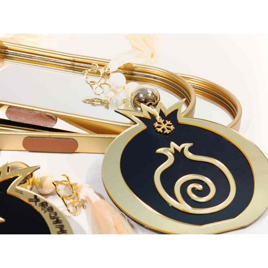 Χριστουγεννιάτικο Δώρο & Γούρι Νέας Χρονιάς 2026 – Διακοσμητικό Ρόδι με Ευχές μπεζ