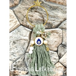 Χειροποίητο Γούρι Boho – Μεταλλικό Μάτι για Τύχη & Νέες Αρχές