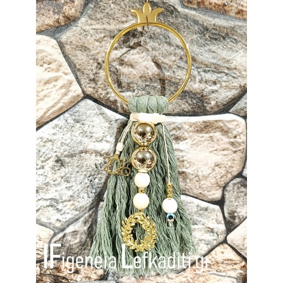 Χειροποίητο Γούρι Boho – Στεφάνι Ελιάς για Καλή Χρονιά, Τύχη & Υγεία