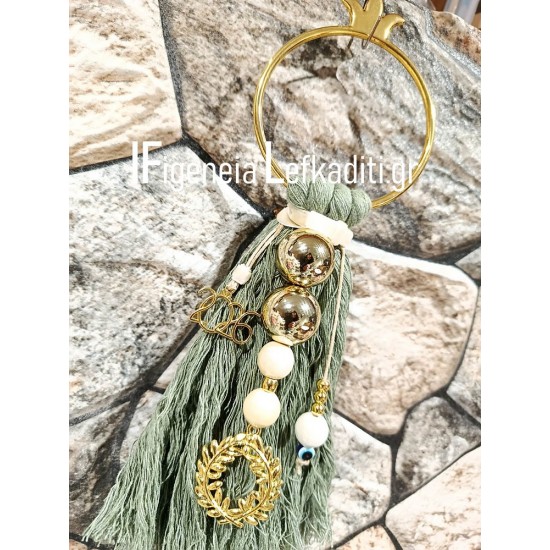 Χειροποίητο Γούρι Boho – Στεφάνι Ελιάς για Καλή Χρονιά, Τύχη & Υγεία