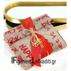 Χριστουγεννιάτικη μπομπονιέρα βάπτισης "Χιονιάς Καρυοθραύστης - Μολυβένιος Στρατιώτης"