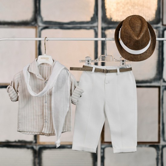 Μοντέρνο καλοκαιρινό Βαπτιστικό κοστούμι για αγόρι AS7