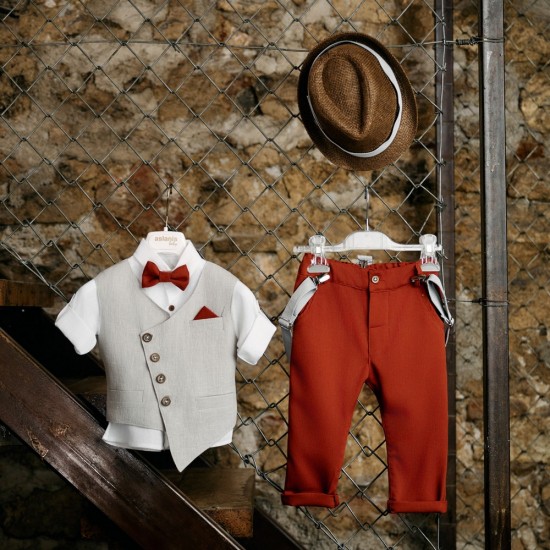 Βαπτιστικό κοστούμι AS77 / Κόκκινο