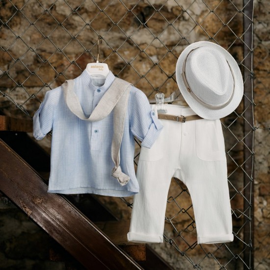 Μοντέρνο καλοκαιρινό Βαπτιστικό κοστούμι για αγόρι AS13