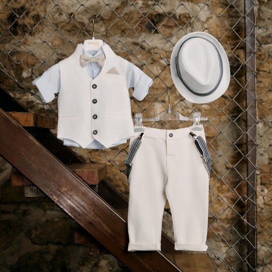 Μοντέρνο Βαπτιστικό κοστούμι για αγόρι AS66 / άμμος