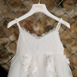 Λευκό Φόρεμα Βάπτισης για κορίτσι AS34