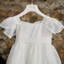 Λευκό Φόρεμα Βάπτισης για κορίτσι AS35