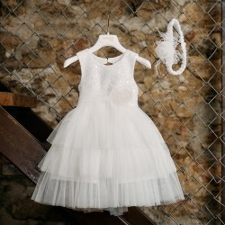 Ρομαντικό Φόρεμα Βάπτισης για κορίτσι AS36
