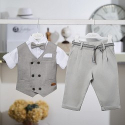 Βαπτιστικό κοστούμι για αγόρι 26A501-γκρι
