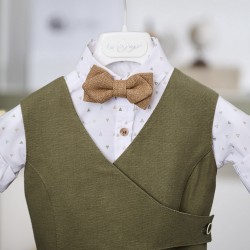 Μοντέρνο Βαπτιστικό κοστούμι για αγόρι 26A505 - safari