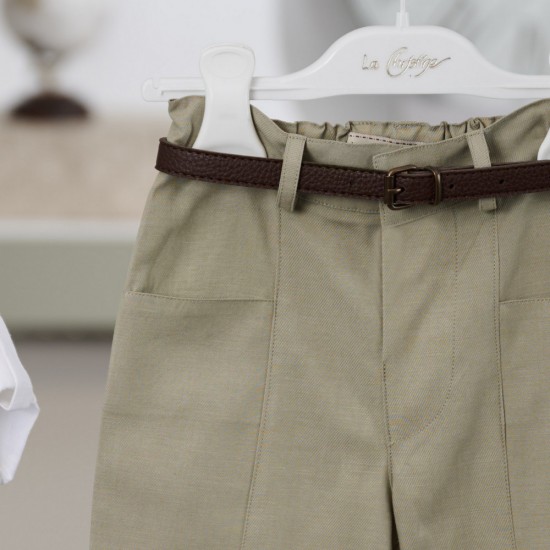 Βαπτιστικό κοστούμι για αγόρι 26A511-μπεζ χακί