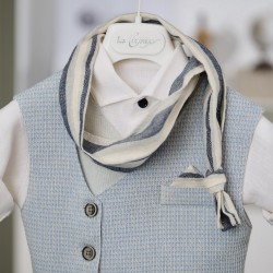 Βαπτιστικό κοστούμι για αγόρι 26A517 / λευκό γαλάζιο