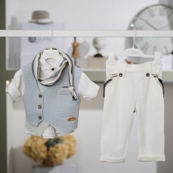 Βαπτιστικό κοστούμι για αγόρι 26A517 / λευκό γαλάζιο