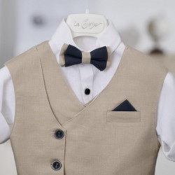 Βαπτιστικό κοστούμι για αγόρι ναύτης 26A527 / μπλε μπεζ