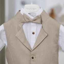 Βαπτιστικό κοστούμι για αγόρι 26A529 μπεζ