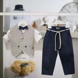 Μοντέρνο Βαπτιστικό κοστούμι για αγόρι 26A539 blue nany