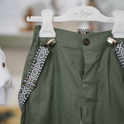 Βαπτιστικό κοστούμι για αγόρι 26A547 / μπεζ πράσινο