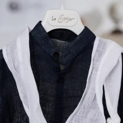 Βαπτιστικό κοστούμι καλοκαίρι για αγόρι 26A569 / λευκό μπλε