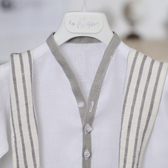 Καλοκαιρινό Βαπτιστικό κοστούμι για αγόρι 26A571- γκρι   