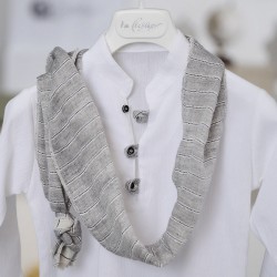 Καλοκαιρινό Βαπτιστικό κοστούμι για αγόρι 26A577- γκρι