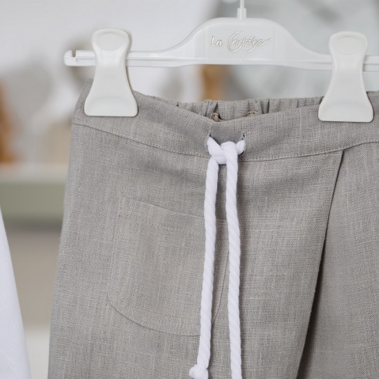 Καλοκαιρινό Βαπτιστικό κοστούμι για αγόρι 26A577- γκρι