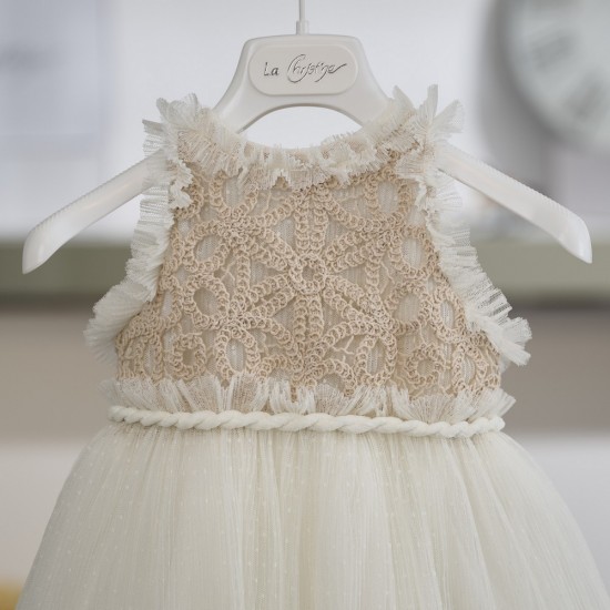 Βαπτιστικό boho φόρεμα για κορίτσι 26K734