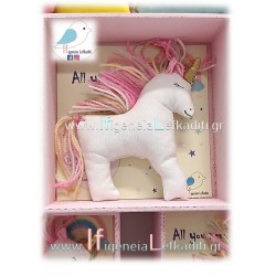 Σετ δώρου με ευχή για κορίτσι "Μονόκερος - αλογάκι"
