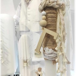Boho Σετ Βάπτισης για Αγόρι με λευκή βαλίτσα "Μπεζ Αρμονία"