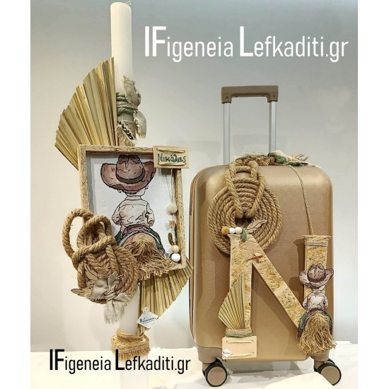 Πλήρες Βαπτιστικό Σετ Αγόρι – Πακέτο Βάπτισης Νονού & Νονάς Καουμπόης με Άλογο “Little Cowboy”