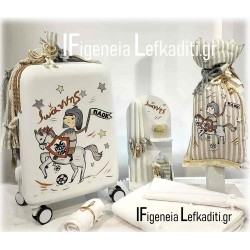 Βαπτιστικό Σετ Αγόρι - Ιππότης ΠΑΟΚ με βαλίτσα ζωγραφισμένη στο χέρι ή θέμα επιλογής