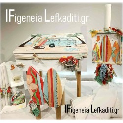 Σετ Βάπτισης για Αγόρι – Tropical Aloha Van Surf | Χειροποίητο Πακέτο με Θρανίο