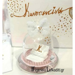 Γυάλινη Συσκευασία για Χρυσό Βαπτιστικό Σταυρό με Ζωγραφισμένο Όνομα - Παραμυθένια Παρουσίαση