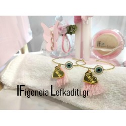 Μαρτυρικά Βάπτισης με Σταυρουδάκι, Μάτι & Φουντάκι “Πεταλούδα Floral”