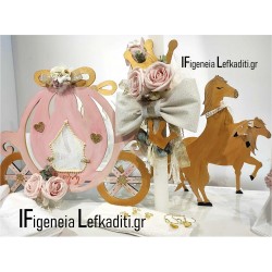 Σετ Βάπτισης Κορίτσι “Little Princess Flower” - Πριγκίπισσα Άμαξα με Άλογα