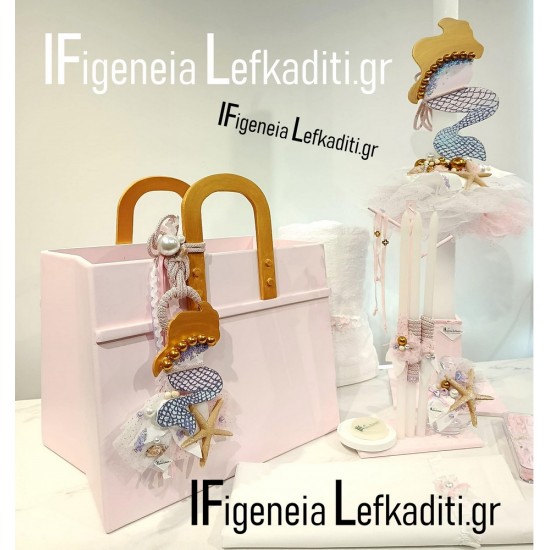 Σετ Βάπτισης για κορίτσι Γοργόνα - Mermaid ή θέμα επιλογής σας| Κουτί, Λαμπάδα, Λαδόσετ & Λαδόπανα