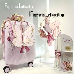 Βαπτιστικό σετ για κορίτσι με βαλίτσα «Πεταλούδα floral»