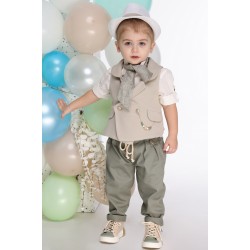 Βαπτιστικό Κοστούμι για Αγόρι SAFARI Μπεζ-Χακί Α4771-ΜΧ