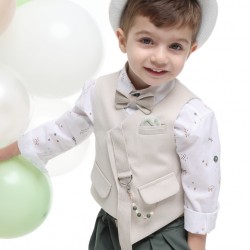 Βαπτιστικό κοστούμι για αγόρι ΕΥΚΑΛΥΠΤΟΣ ΠΡΑΣΙΝΟ -ΜΠΕΖ Α4752-ΕΠ