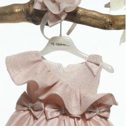 Ρομαντικό Πριγκιπικό Βαπτιστικό Φόρεμα για Κορίτσι Ροζ – Κ4589P