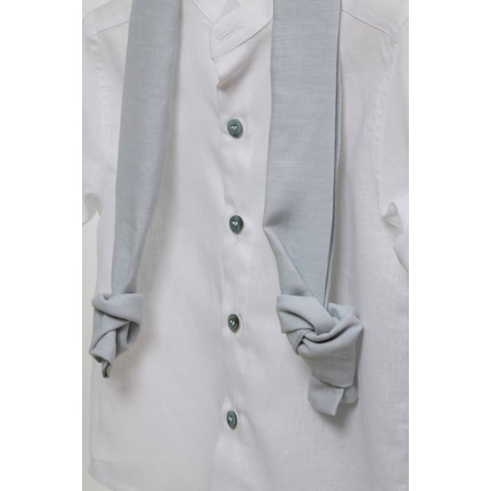 Βαπτιστικό Κοστούμι Summer για Αγόρι Α4782-ΛΣ Λευκό-Σιέλ