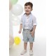 Βαπτιστικό Κοστούμι Summer για Αγόρι Α4782-ΛΣ Λευκό-Σιέλ